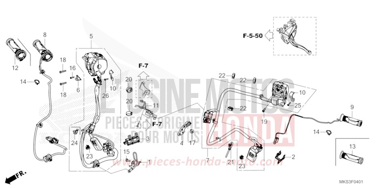 COMMUTATEUR/CABLE (DCT) de Africa Twin DCT GRAND PRIX RED (R380B) 2020